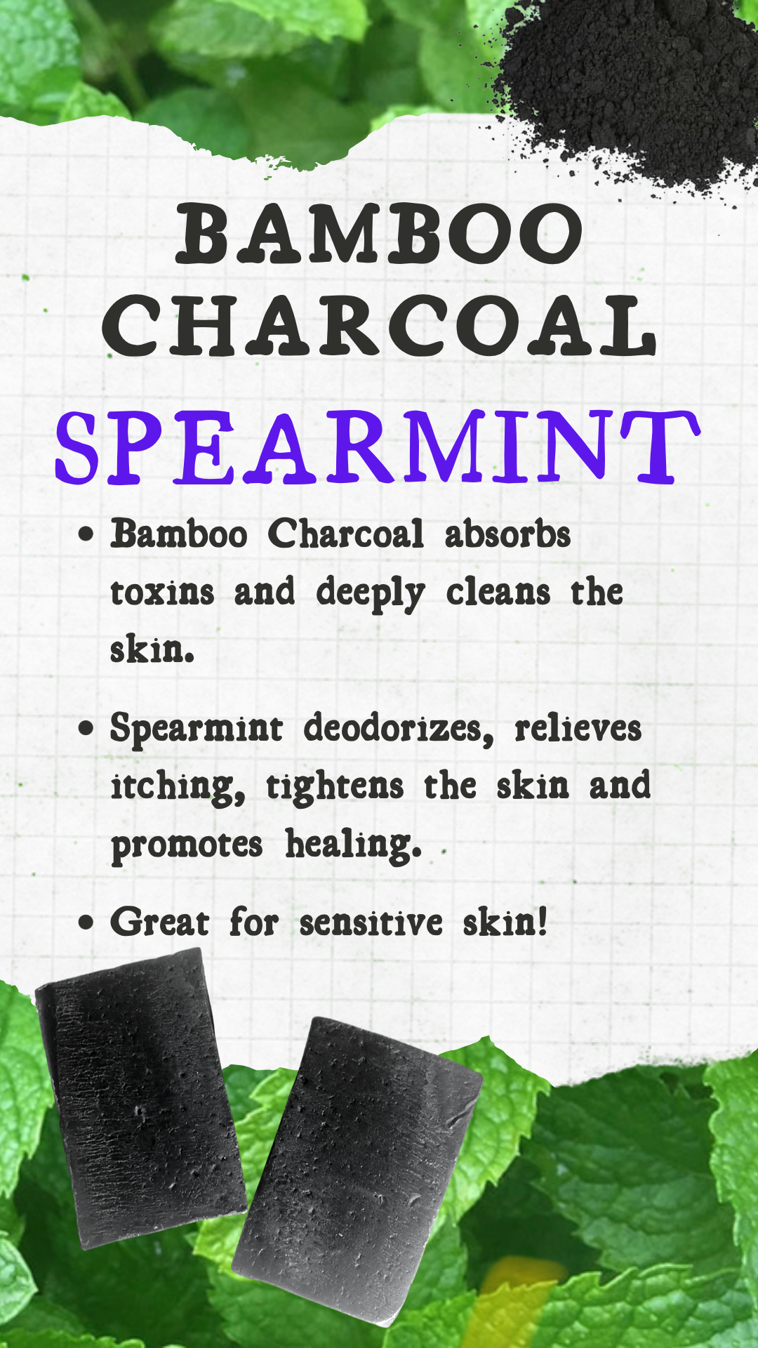 Bamboo Charcoal Spearmint Soap